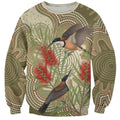 Australia Eastern Spinebill Sweatshirt Aussie Honeyeater Bottlebrush Indigenous Art - Aussie Hoodie
