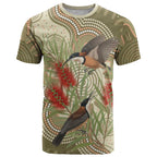 Australia Eastern Spinebill T Shirt Aussie Honeyeater Bottlebrush Indigenous Art - Aussie Hoodie