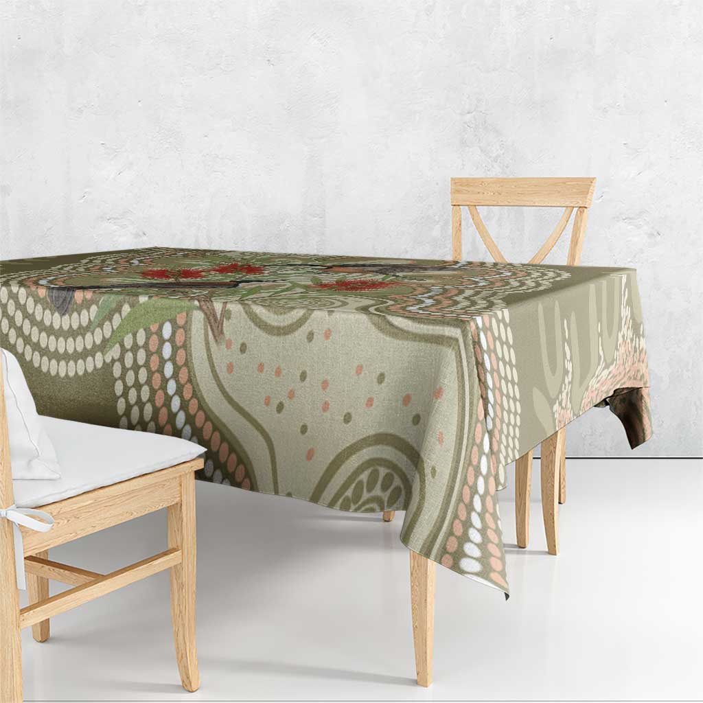Australia Eastern Spinebill Tablecloth Aussie Honeyeater Bottlebrush Indigenous Art - Aussie Hoodie