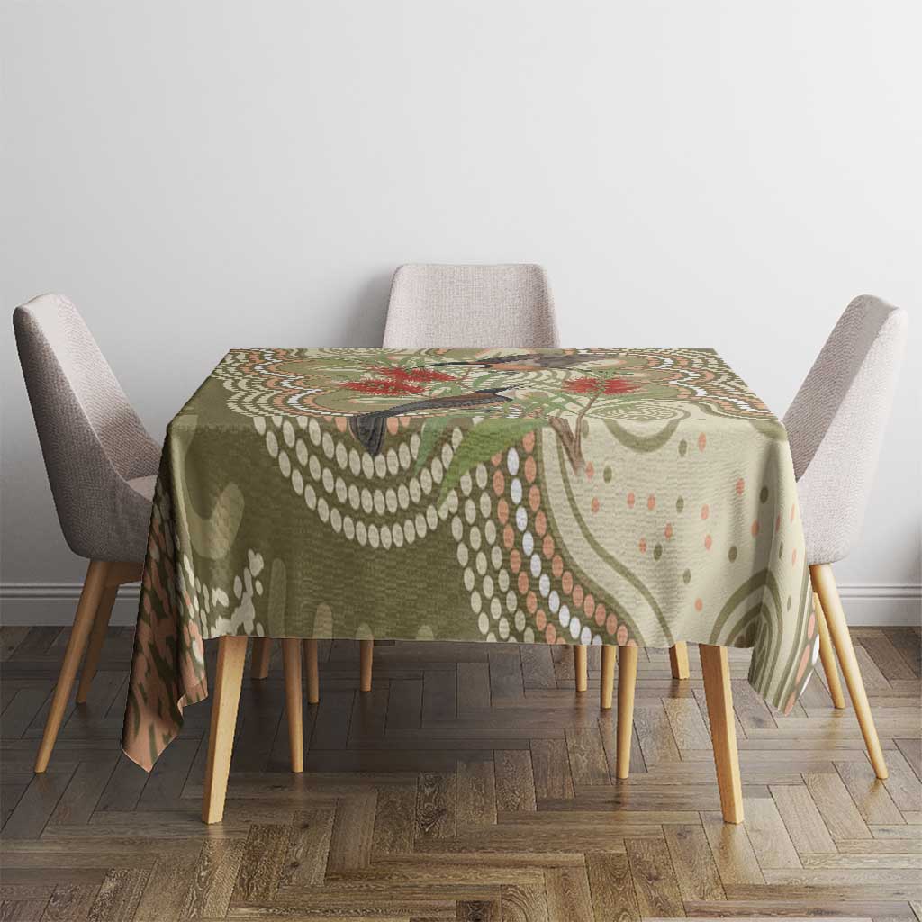 Australia Eastern Spinebill Tablecloth Aussie Honeyeater Bottlebrush Indigenous Art - Aussie Hoodie