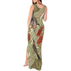 Australia Eastern Spinebill Tank Maxi Dress Aussie Honeyeater Bottlebrush Indigenous Art - Aussie Hoodie