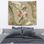 Australia Eastern Spinebill Tapestry Aussie Honeyeater Bottlebrush Indigenous Art - Aussie Hoodie