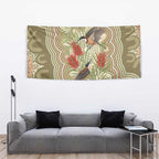 Australia Eastern Spinebill Tapestry Aussie Honeyeater Bottlebrush Indigenous Art - Aussie Hoodie