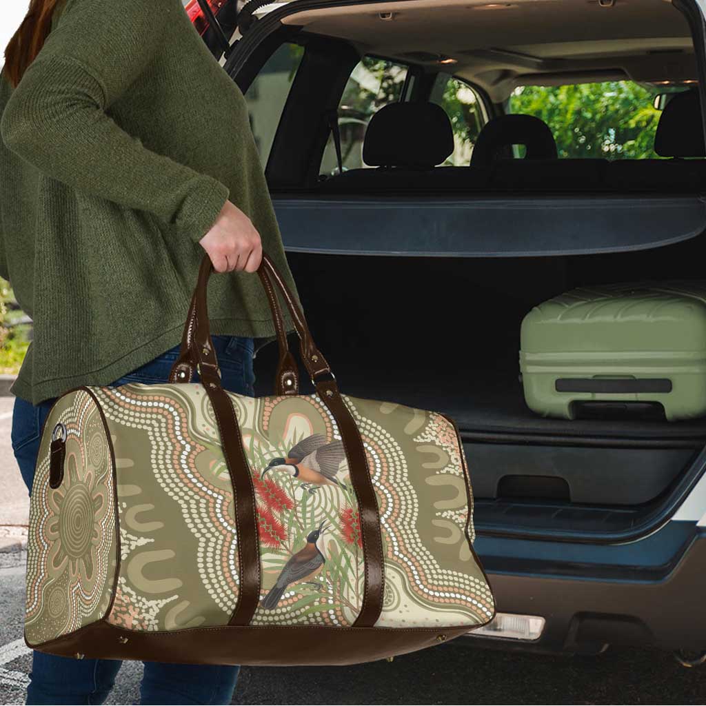 Australia Eastern Spinebill Travel Bag Aussie Honeyeater Bottlebrush Indigenous Art - Aussie Hoodie