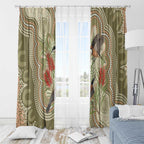 Australia Eastern Spinebill Window Curtain Aussie Honeyeater Bottlebrush Indigenous Art - Aussie Hoodie