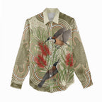 Australia Eastern Spinebill Women Casual Shirt Aussie Honeyeater Bottlebrush Indigenous Art - Aussie Hoodie