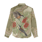 Australia Eastern Spinebill Women Casual Shirt Aussie Honeyeater Bottlebrush Indigenous Art - Aussie Hoodie