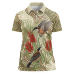 Australia Eastern Spinebill Women Polo Shirt Aussie Honeyeater Bottlebrush Indigenous Art - Aussie Hoodie