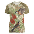 Australia Eastern Spinebill Women V-Neck T-Shirt Aussie Honeyeater Bottlebrush Indigenous Art - Aussie Hoodie