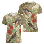 Australia Eastern Spinebill Women V-Neck T-Shirt Aussie Honeyeater Bottlebrush Indigenous Art - Aussie Hoodie