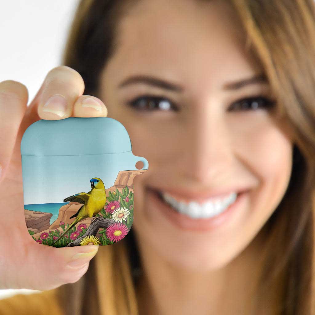 Australia Rock Parrot AirPods Case Pigface Carpobrotus Rocky Island Vibes - Aussie Hoodie