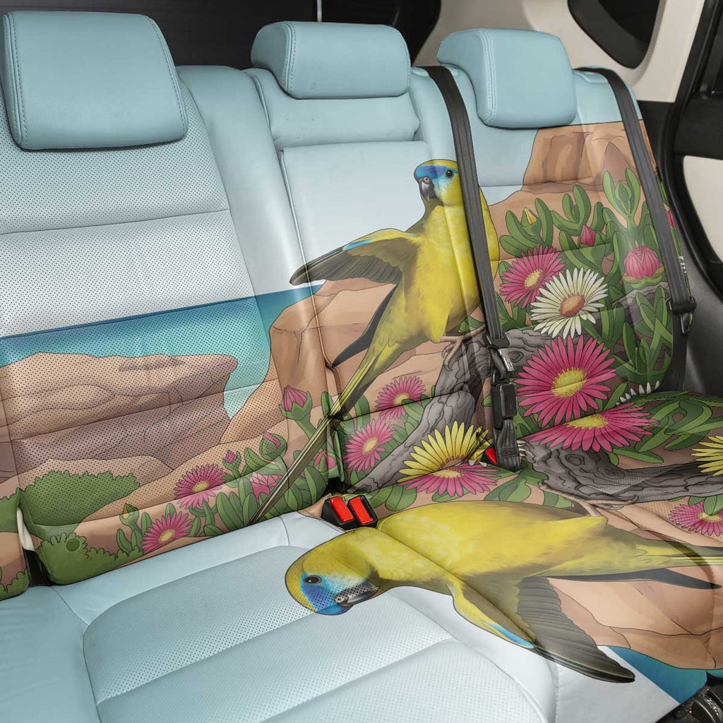 Australia Rock Parrot Back Car Seat Cover Pigface Carpobrotus Rocky Island Vibes - Aussie Hoodie