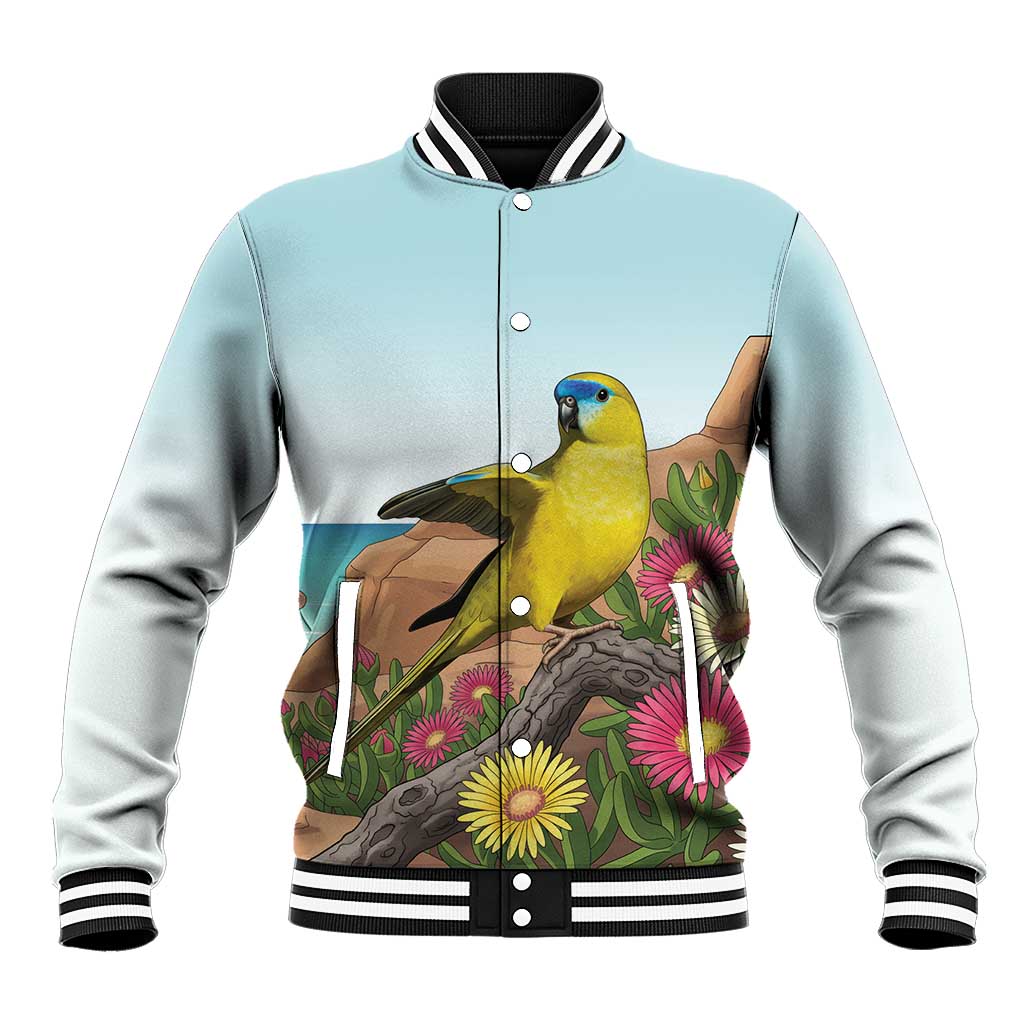 Australia Rock Parrot Baseball Jacket Pigface Carpobrotus Rocky Island Vibes - Aussie Hoodie