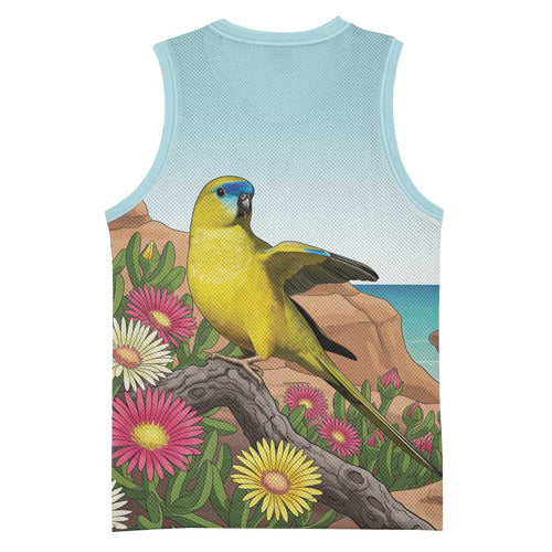 Australia Rock Parrot Basketball Jersey Pigface Carpobrotus Rocky Island Vibes - Aussie Hoodie