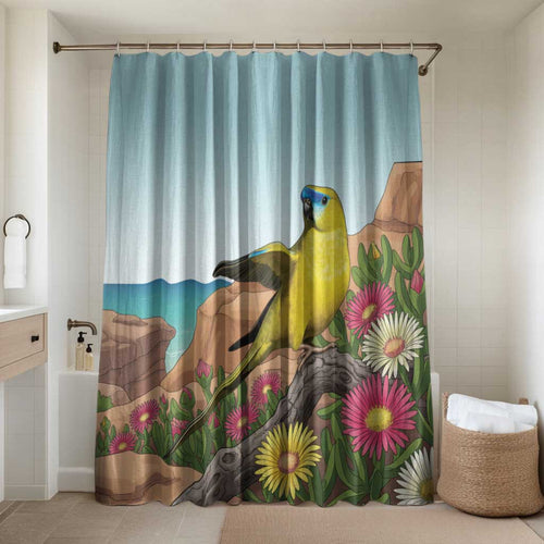 Australia Rock Parrot Bathroom Set Pigface Carpobrotus Rocky Island Vibes - Aussie Hoodie