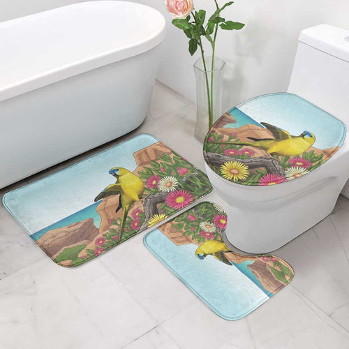 Australia Rock Parrot Bathroom Set Pigface Carpobrotus Rocky Island Vibes - Aussie Hoodie
