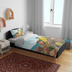 Australia Rock Parrot Bedding Set Pigface Carpobrotus Rocky Island Vibes - Aussie Hoodie