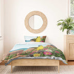 Australia Rock Parrot Bedding Set Pigface Carpobrotus Rocky Island Vibes - Aussie Hoodie
