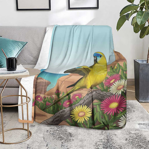 Australia Rock Parrot Blanket Pigface Carpobrotus Rocky Island Vibes - Aussie Hoodie