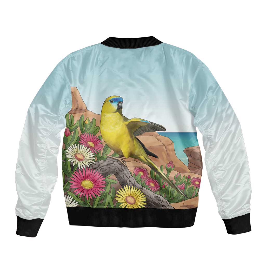 Australia Rock Parrot Bomber Jacket Pigface Carpobrotus Rocky Island Vibes - Aussie Hoodie