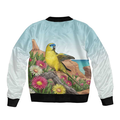 Australia Rock Parrot Bomber Jacket Pigface Carpobrotus Rocky Island Vibes - Aussie Hoodie