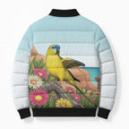Australia Rock Parrot Bomber Puffer Jacket Pigface Carpobrotus Rocky Island Vibes - Aussie Hoodie