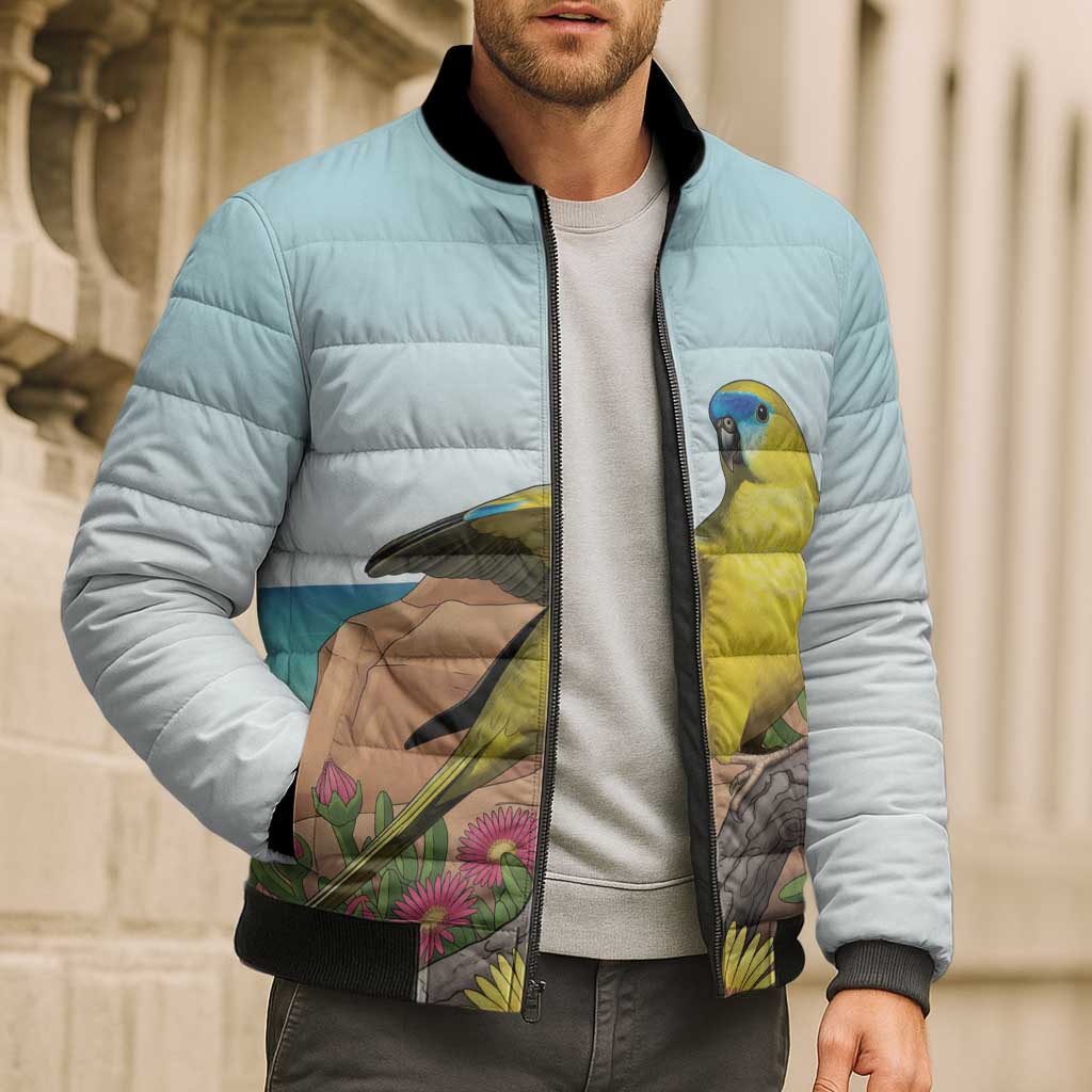 Australia Rock Parrot Bomber Puffer Jacket Pigface Carpobrotus Rocky Island Vibes - Aussie Hoodie