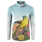 Australia Rock Parrot Button Sweatshirt Pigface Carpobrotus Rocky Island Vibes - Aussie Hoodie