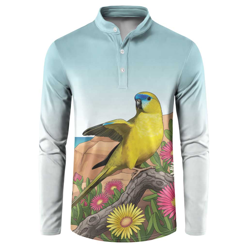 Australia Rock Parrot Button Sweatshirt Pigface Carpobrotus Rocky Island Vibes - Aussie Hoodie