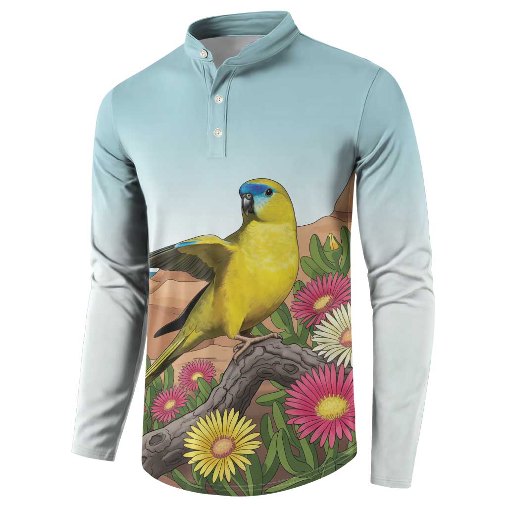 Australia Rock Parrot Button Sweatshirt Pigface Carpobrotus Rocky Island Vibes - Aussie Hoodie