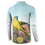 Australia Rock Parrot Button Sweatshirt Pigface Carpobrotus Rocky Island Vibes - Aussie Hoodie