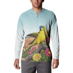 Australia Rock Parrot Button Sweatshirt Pigface Carpobrotus Rocky Island Vibes - Aussie Hoodie
