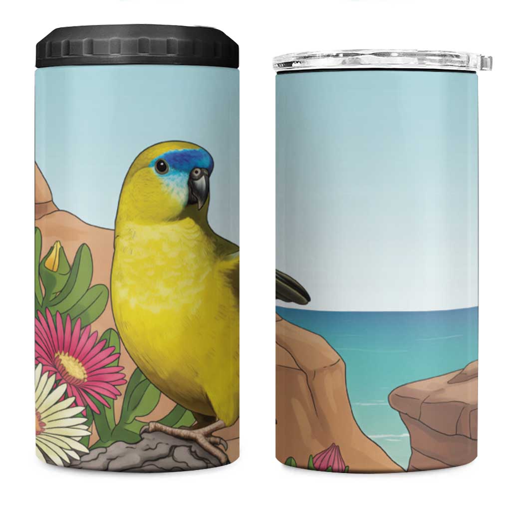 Australia Rock Parrot 4 in 1 Can Cooler Tumbler Pigface Carpobrotus Rocky Island Vibes - Aussie Hoodie