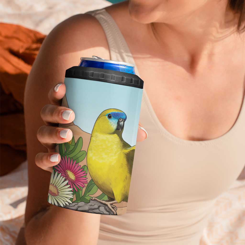 Australia Rock Parrot 4 in 1 Can Cooler Tumbler Pigface Carpobrotus Rocky Island Vibes - Aussie Hoodie