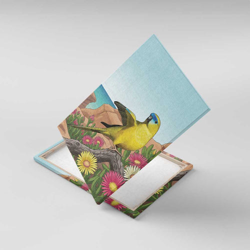 Australia Rock Parrot Canvas Wall Art Pigface Carpobrotus Rocky Island Vibes - Aussie Hoodie