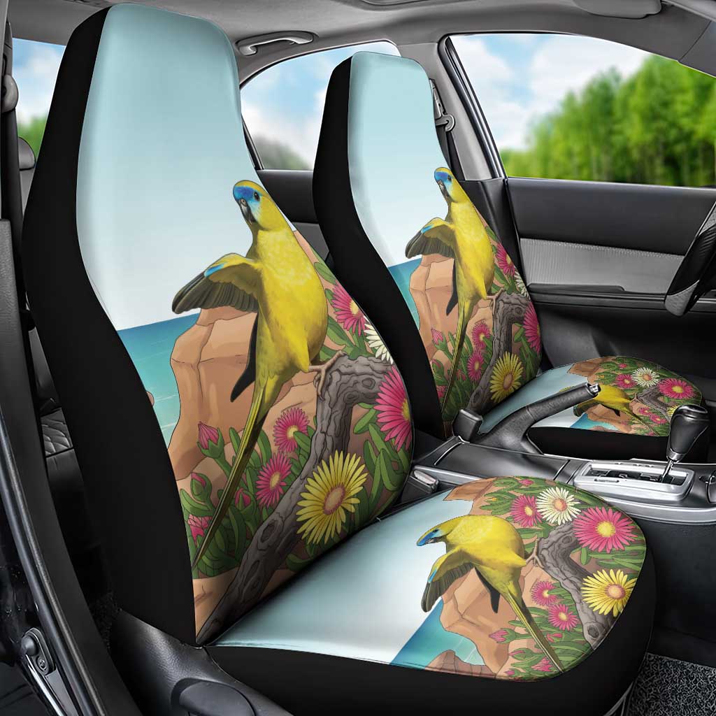 Australia Rock Parrot Car Seat Cover Pigface Carpobrotus Rocky Island Vibes - Aussie Hoodie