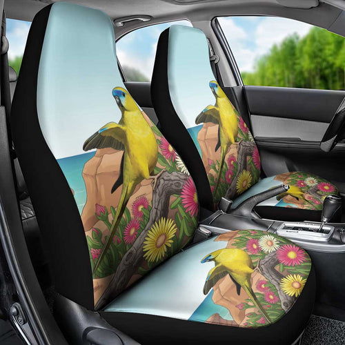 Australia Rock Parrot Car Seat Cover Pigface Carpobrotus Rocky Island Vibes - Aussie Hoodie