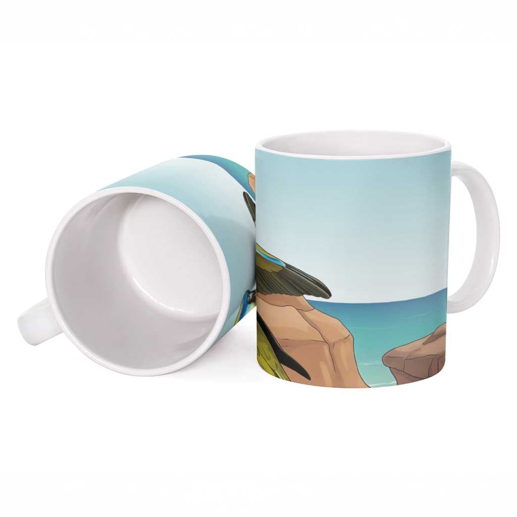 Australia Rock Parrot Ceramic Mug Pigface Carpobrotus Rocky Island Vibes - Aussie Hoodie