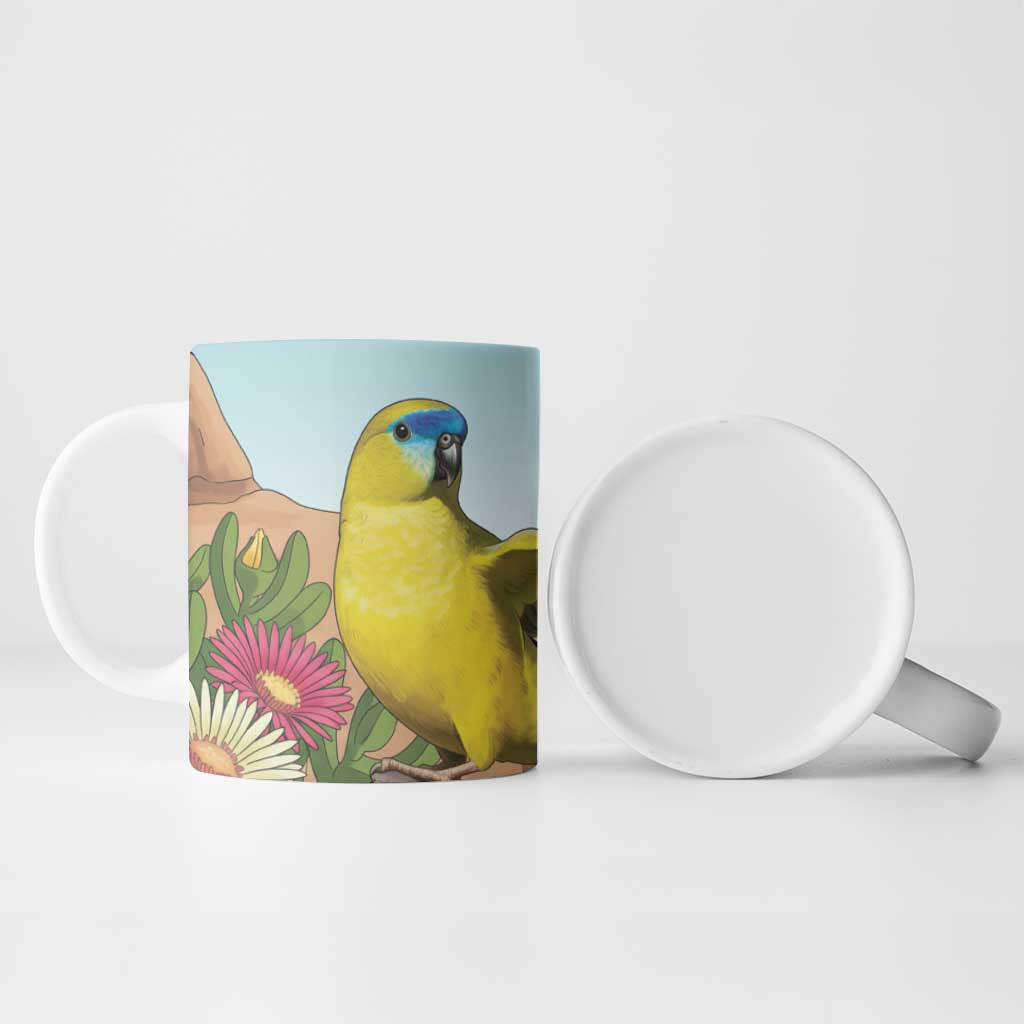 Australia Rock Parrot Ceramic Mug Pigface Carpobrotus Rocky Island Vibes - Aussie Hoodie