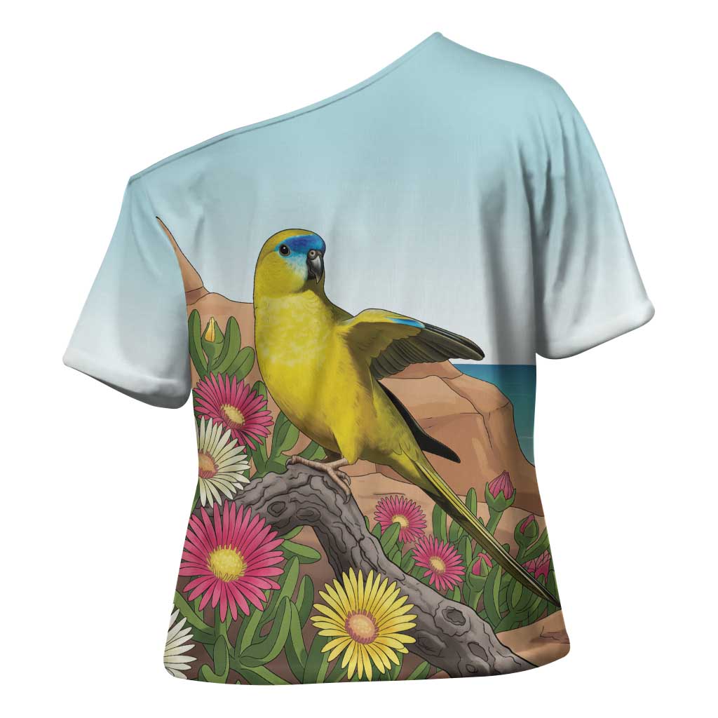 Australia Rock Parrot Cross Shoulder Shirt Pigface Carpobrotus Rocky Island Vibes - Aussie Hoodie