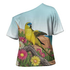 Australia Rock Parrot Cross Shoulder Shirt Pigface Carpobrotus Rocky Island Vibes - Aussie Hoodie