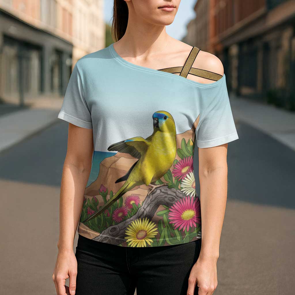 Australia Rock Parrot Cross Shoulder Shirt Pigface Carpobrotus Rocky Island Vibes - Aussie Hoodie