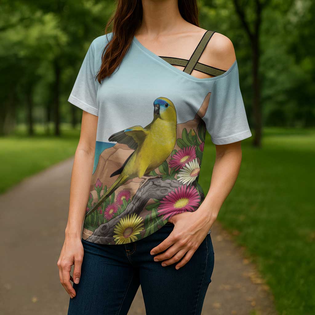 Australia Rock Parrot Cross Shoulder Shirt Pigface Carpobrotus Rocky Island Vibes - Aussie Hoodie