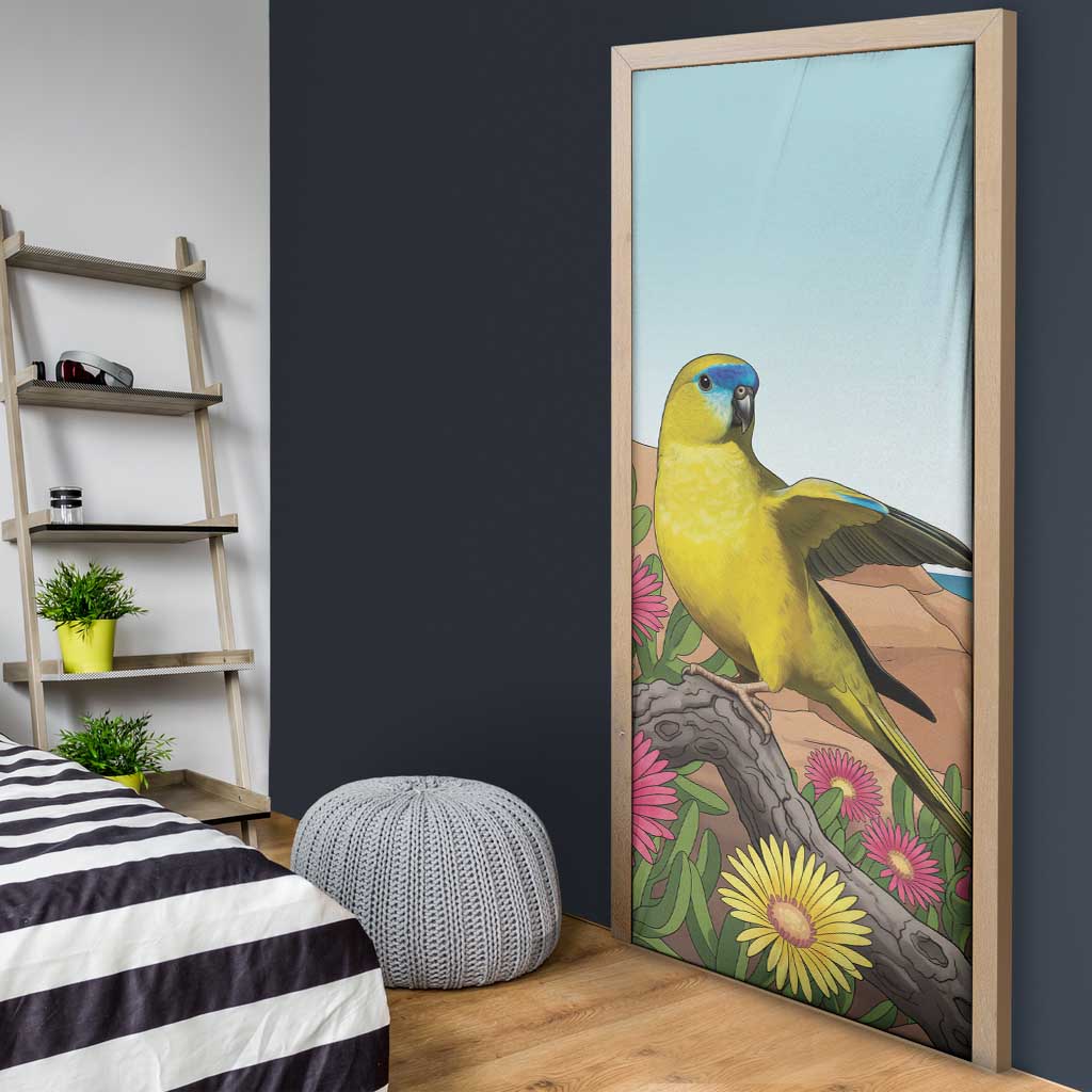 Australia Rock Parrot Door Cover Pigface Carpobrotus Rocky Island Vibes - Aussie Hoodie