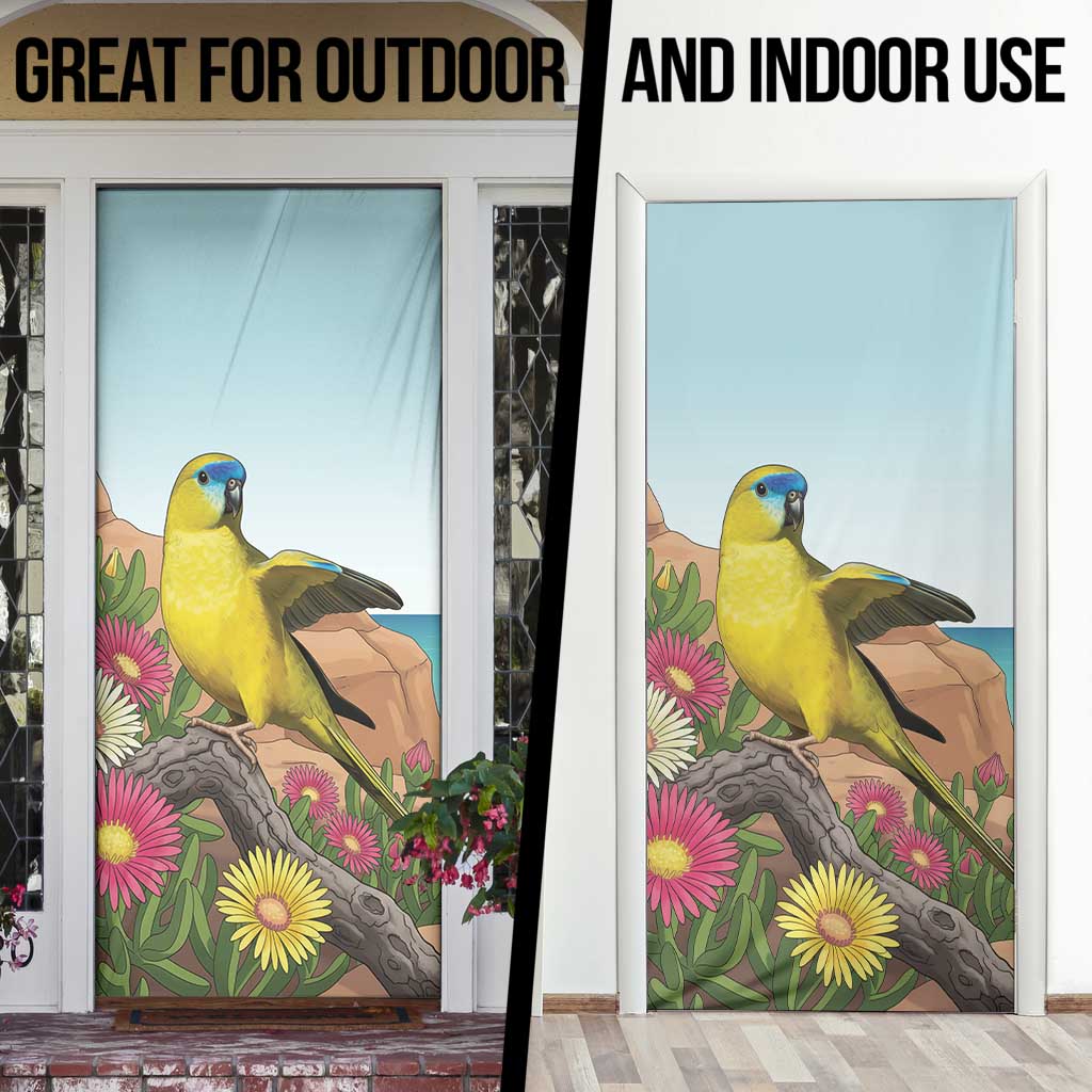 Australia Rock Parrot Door Cover Pigface Carpobrotus Rocky Island Vibes - Aussie Hoodie