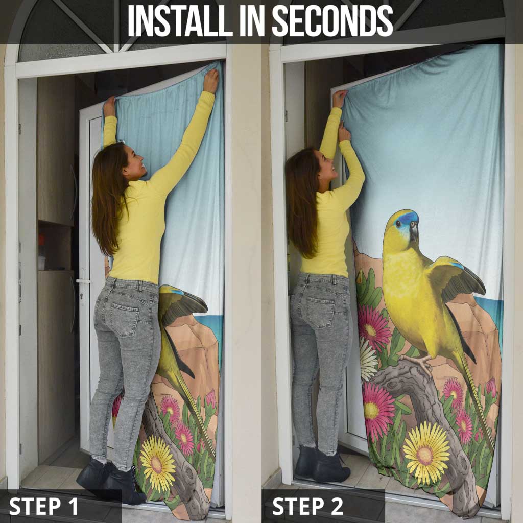 Australia Rock Parrot Door Cover Pigface Carpobrotus Rocky Island Vibes - Aussie Hoodie