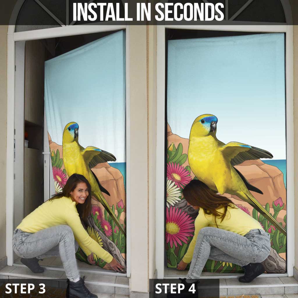 Australia Rock Parrot Door Cover Pigface Carpobrotus Rocky Island Vibes - Aussie Hoodie