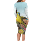 Australia Rock Parrot Family Matching Long Sleeve Bodycon Dress and Hawaiian Shirt Pigface Carpobrotus Rocky Island Vibes - Aussie Hoodie