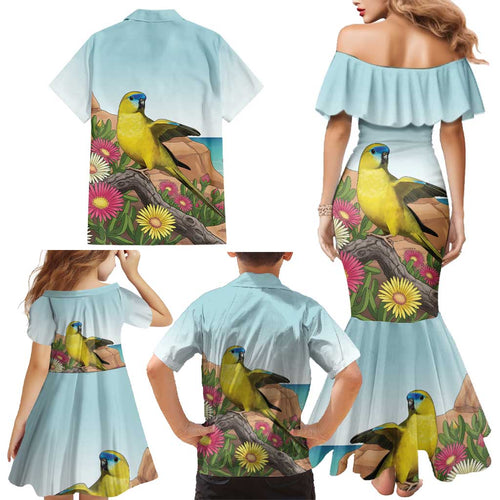 Australia Rock Parrot Family Matching Mermaid Dress and Hawaiian Shirt Pigface Carpobrotus Rocky Island Vibes - Aussie Hoodie
