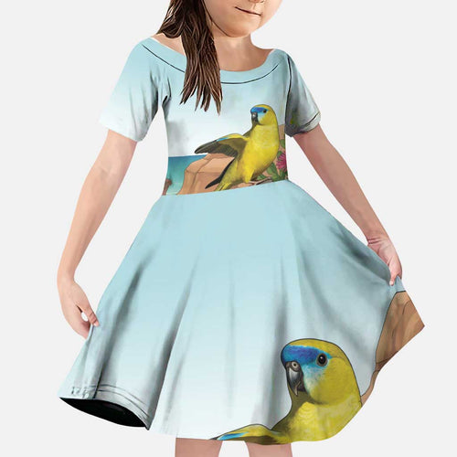 Australia Rock Parrot Family Matching Off The Shoulder Long Sleeve Dress and Hawaiian Shirt Pigface Carpobrotus Rocky Island Vibes - Aussie Hoodie